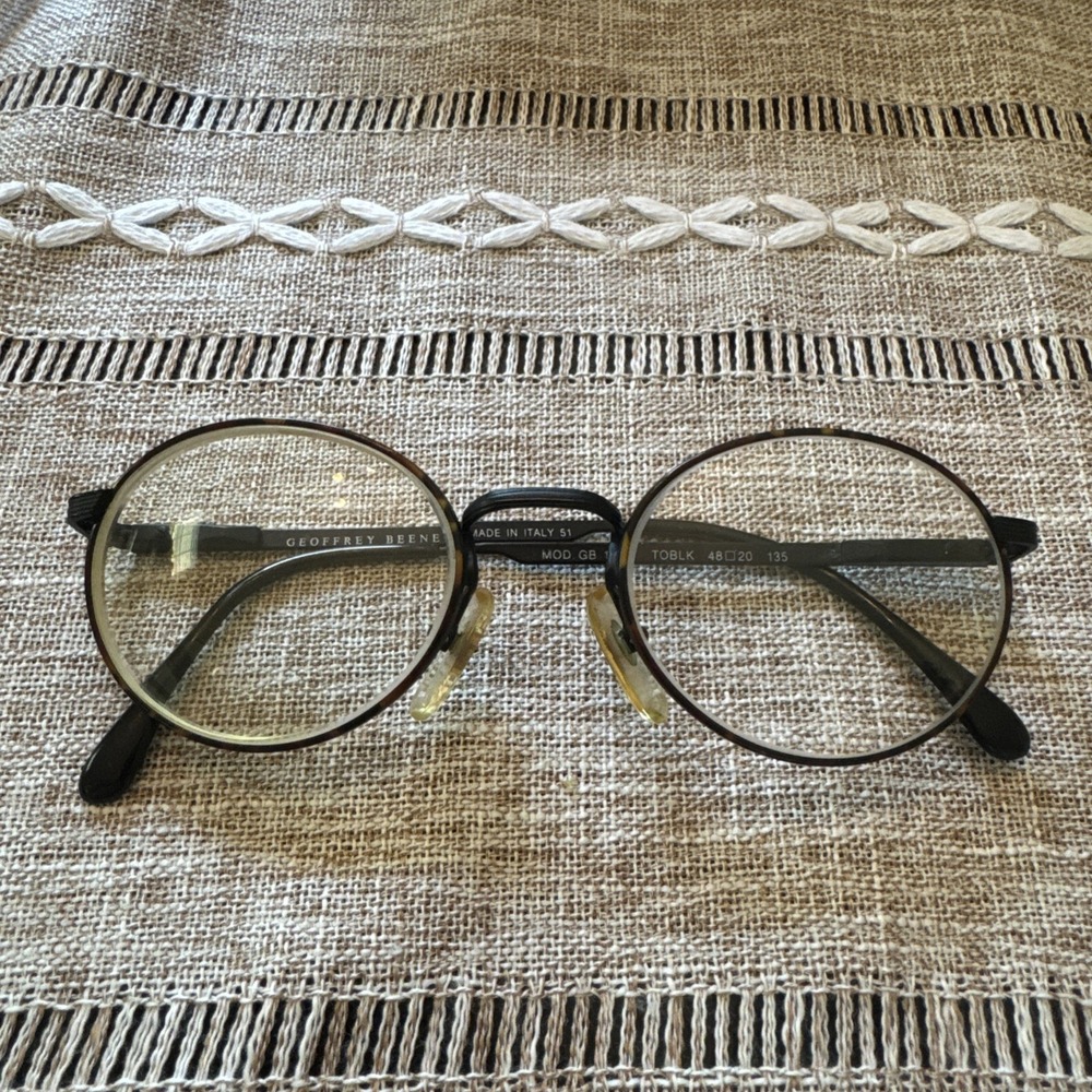 Geoffrey Beene GB 1059 Tortoise Round Full Rim Metal Eyeglass Frame 48/20/135